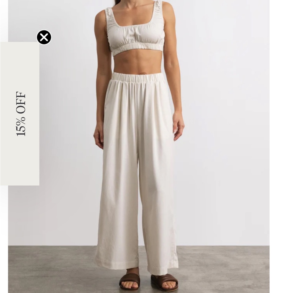 OZMA CROP WIDE LEG (Regen Silk Noil) Natural